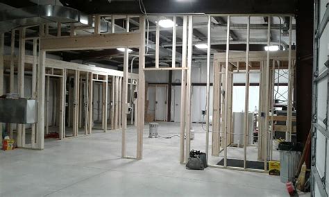 wood framing inside metal building